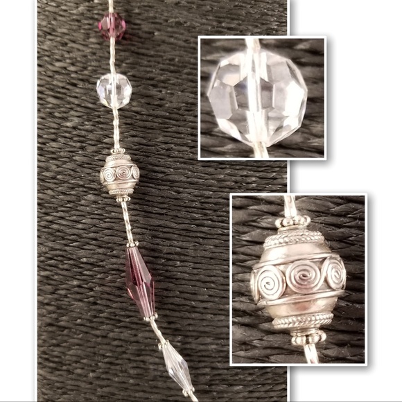 Long Sterling Silver & Swarovski Necklace/Lanyard - Picture 4 of 8